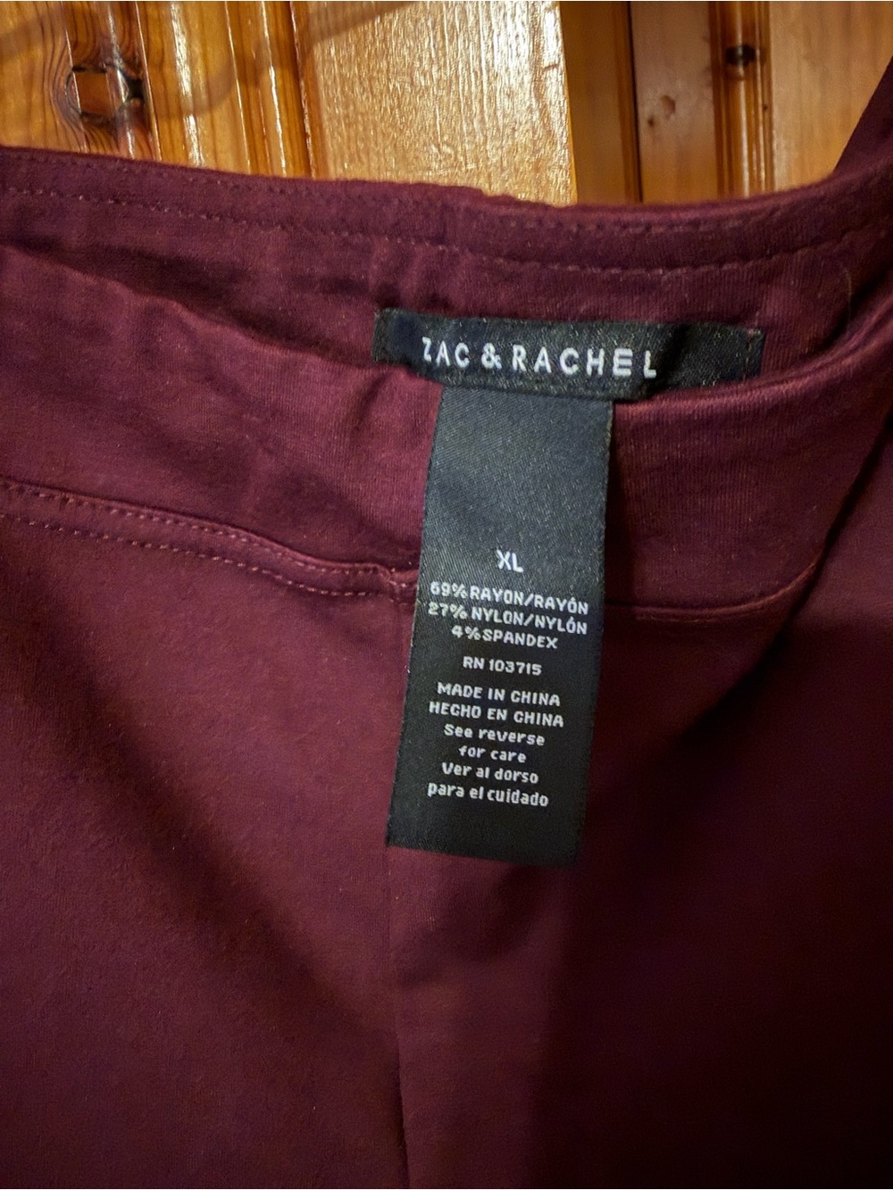 Zac & Rachel Deep Wine Pants